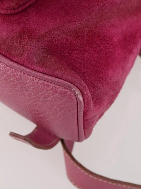 GUCCI Bamboo Backpack Suede Pink Gold 003 58 0030 Auth BA10647
